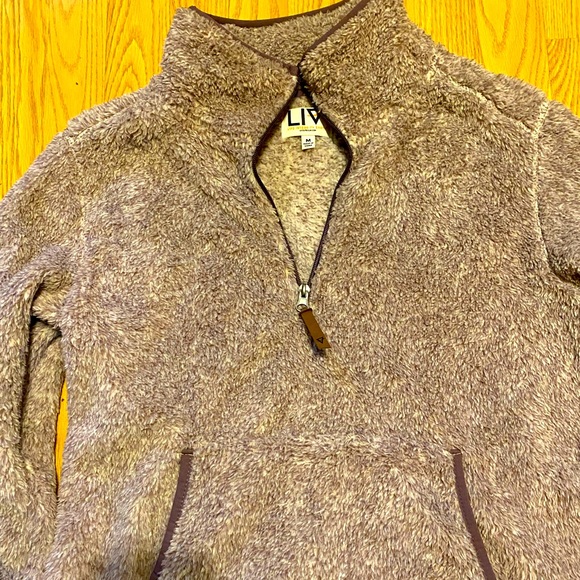 LIV gray fleece jacket sz M - Picture 3 of 4